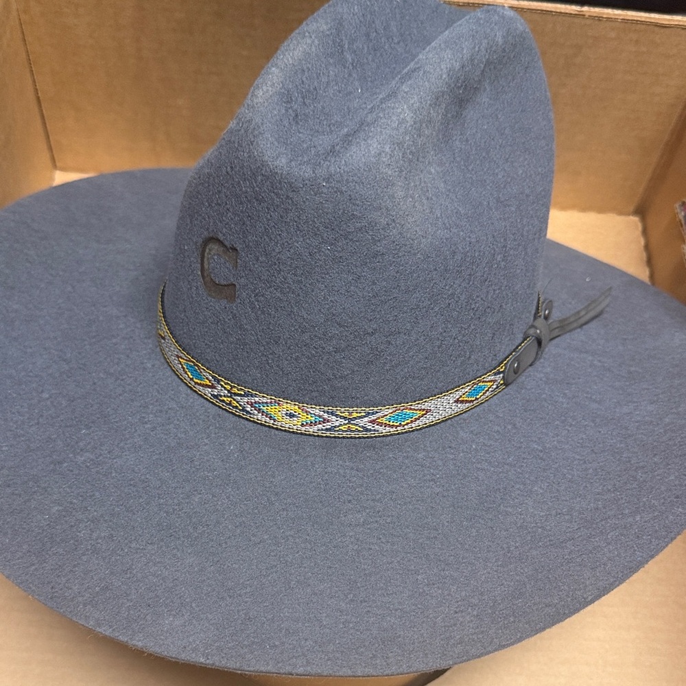 Stetson Blue Felt Hat with Beaded Band